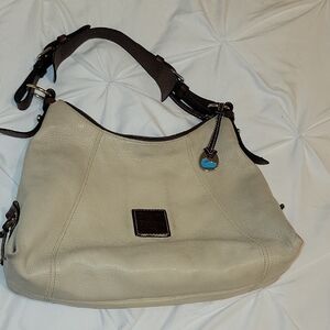 Vintage Dooney & Bourke Cream and Brown Hobo Bag